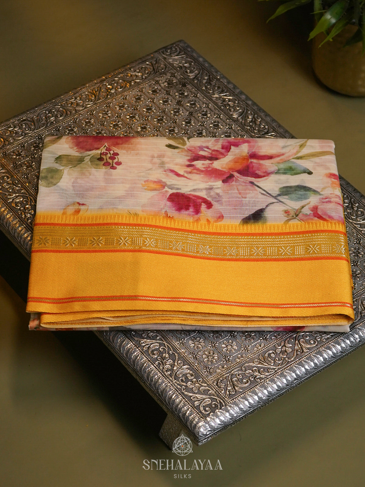 Off White Chanderi Saree