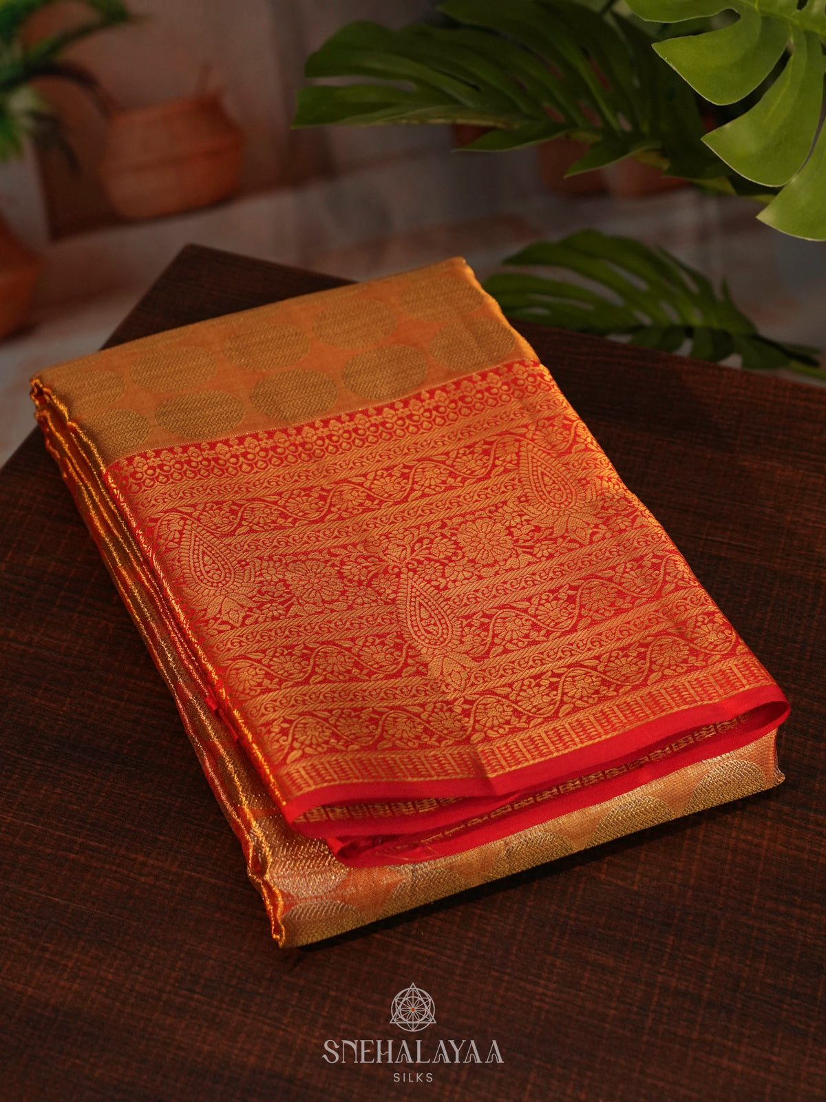 Orange Kanjivaram Silk Saree
