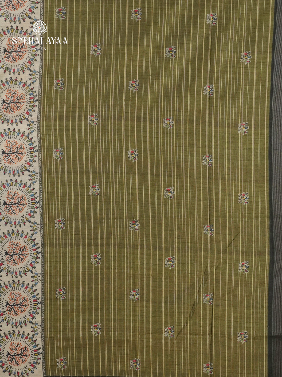 Olive Green Jute Saree