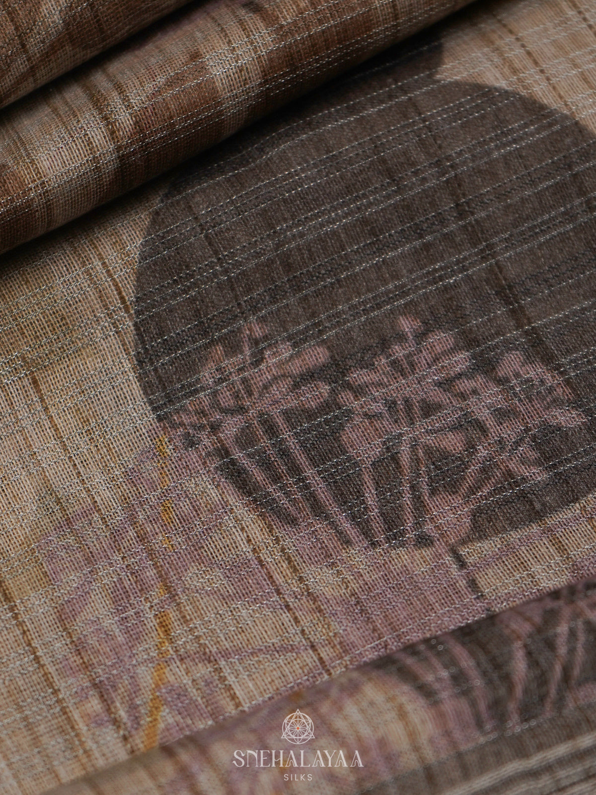 Beige Linen Tissue Saree
