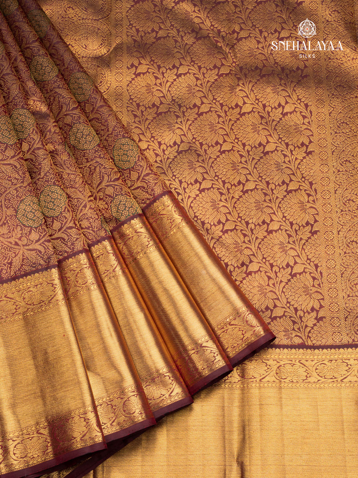 Brown Kanjivaram Silk saree