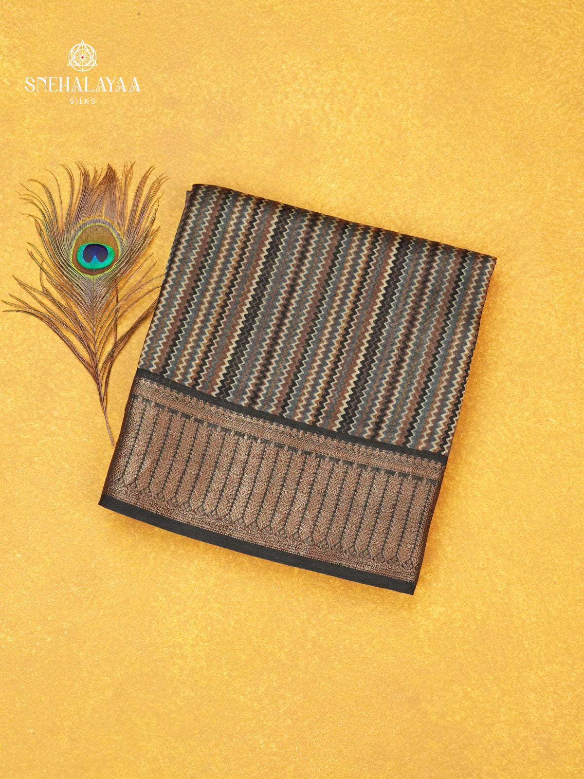 Black Chanderi Saree