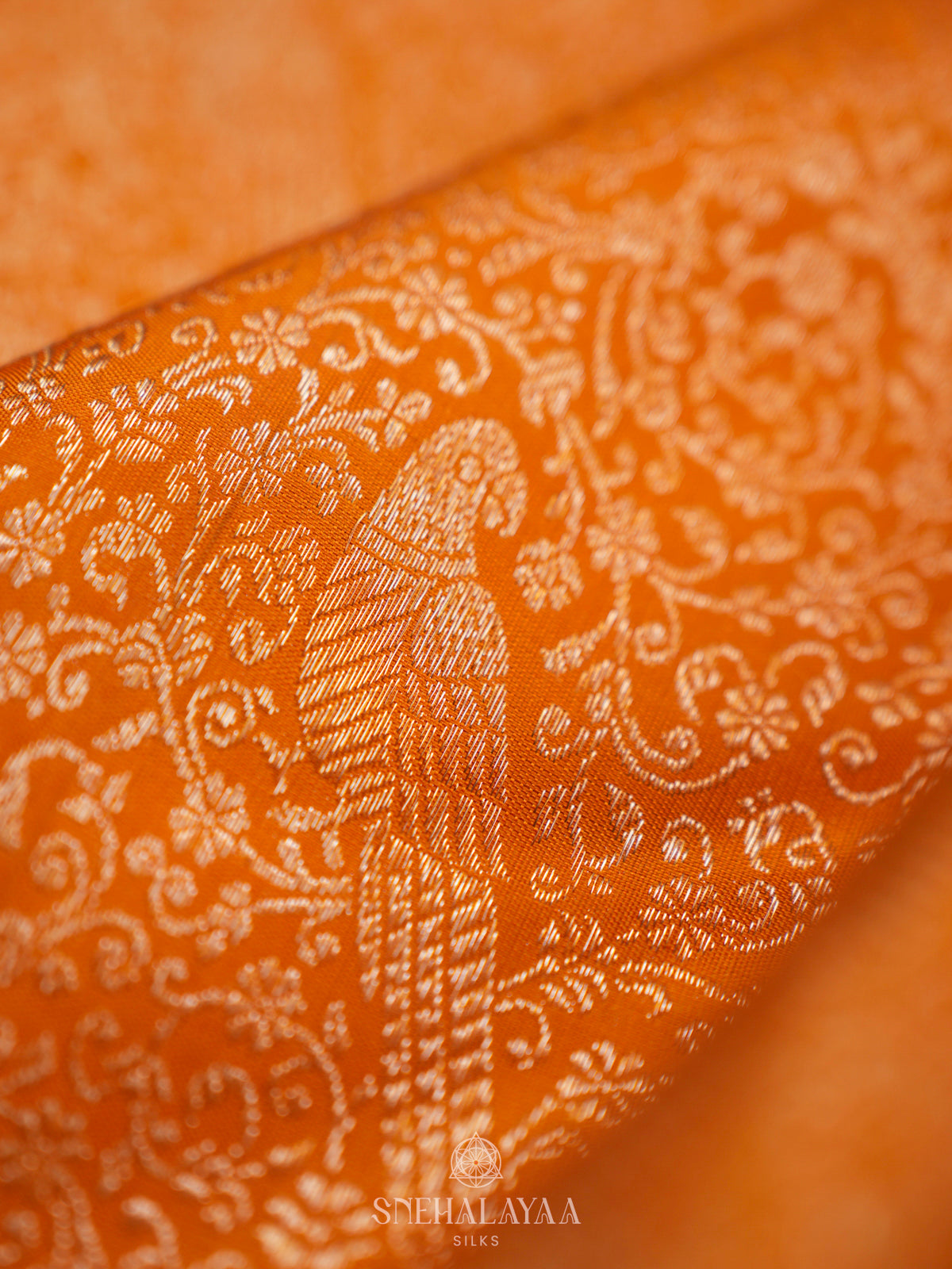 Orange Kanjivaram Silk Saree