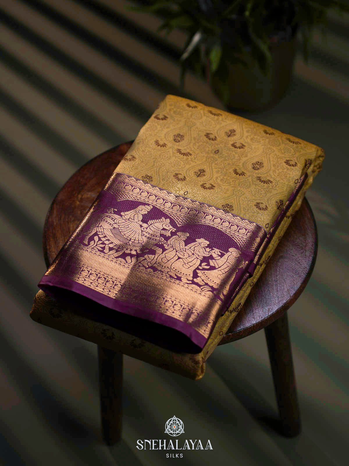 Yellow Art Silk Saree