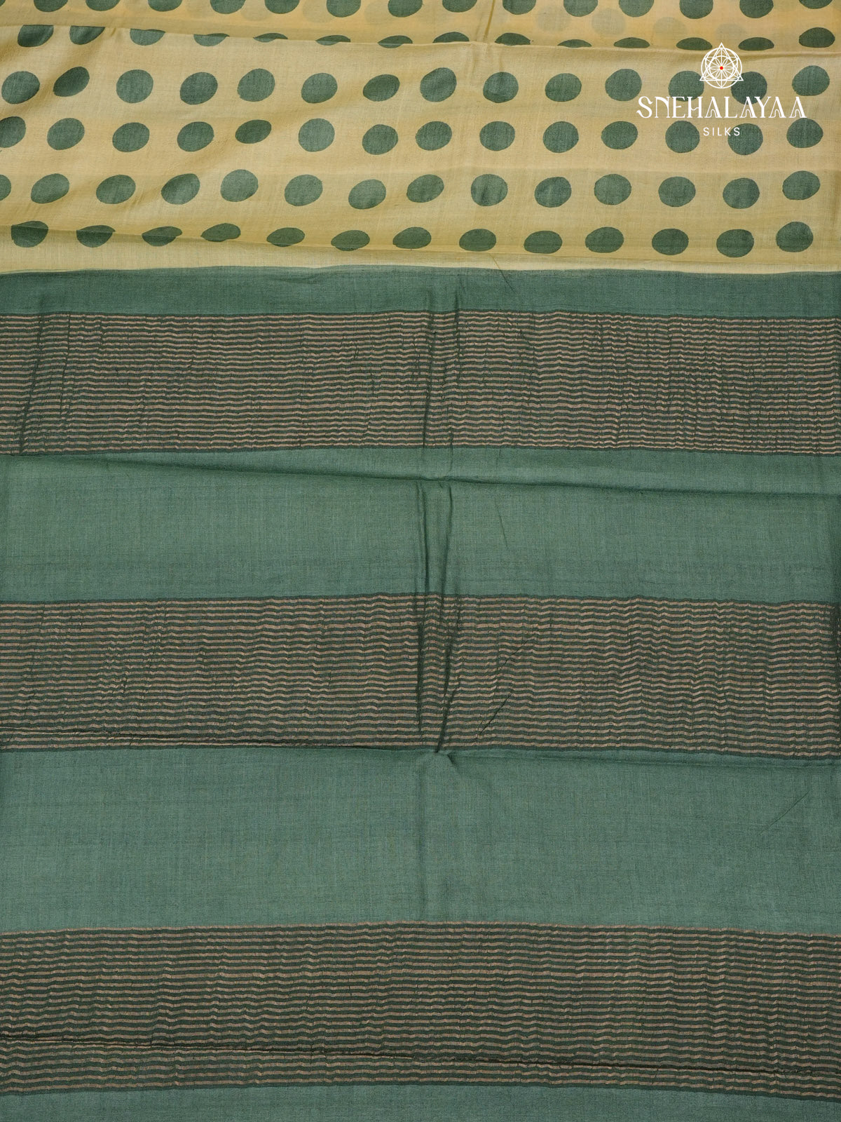 Mustard Yellow Tussar Silk Saree