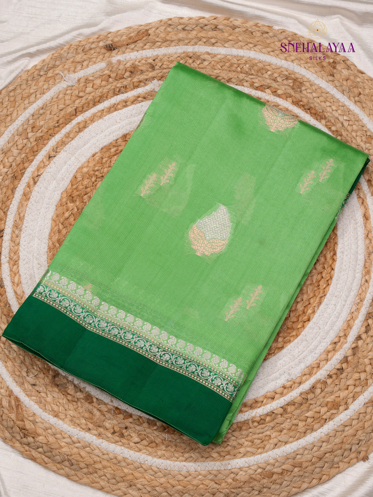 Green Banaras Dupion Saree