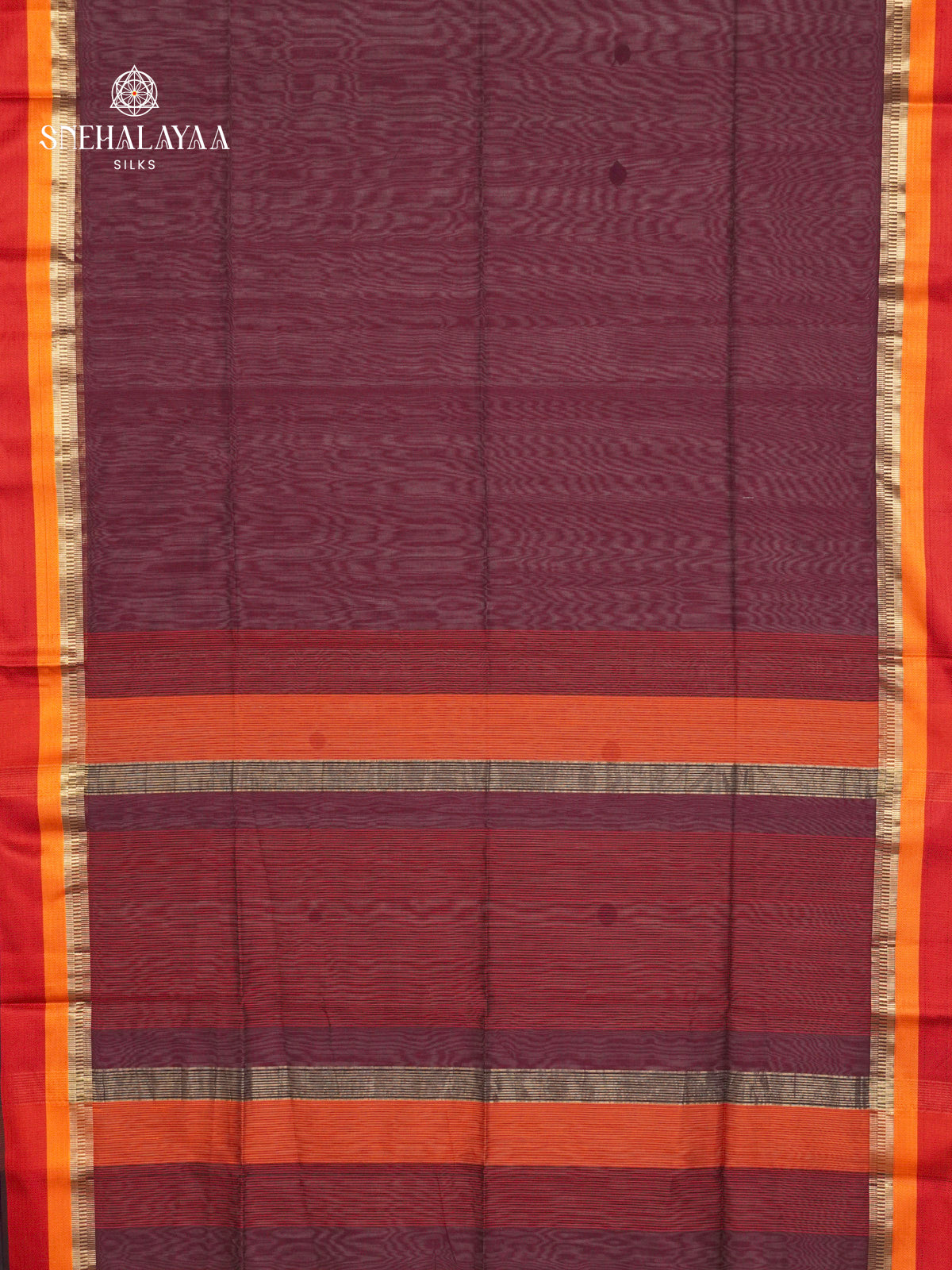 Plum Maheshwari Silk Cotton Saree