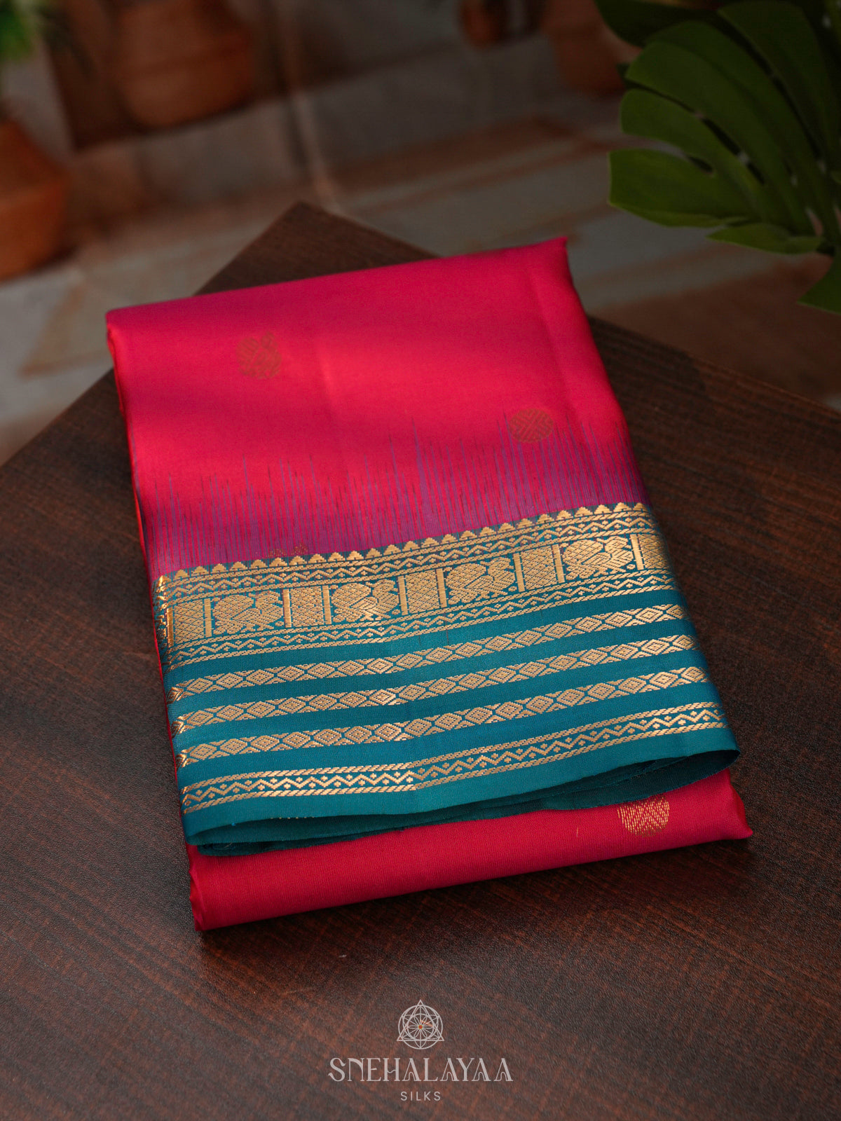 Ruby Red Kanjivaram Silk Saree