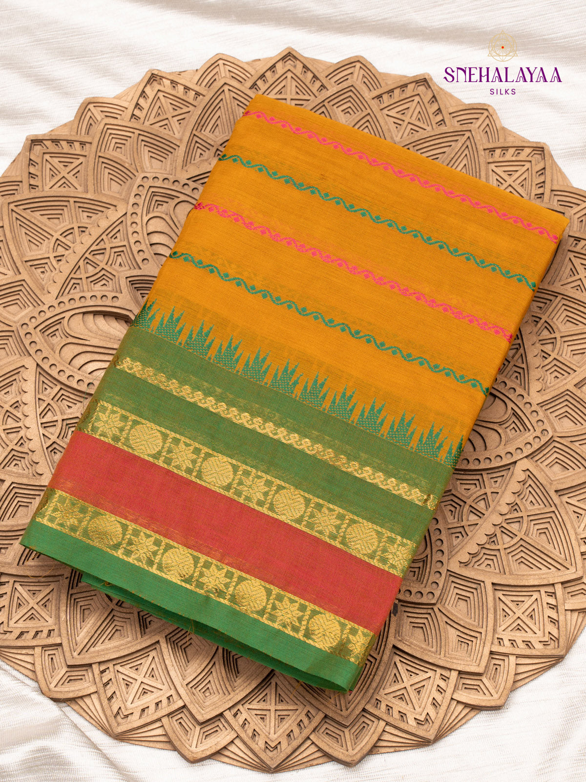 Yellow Chettinad Cotton Saree