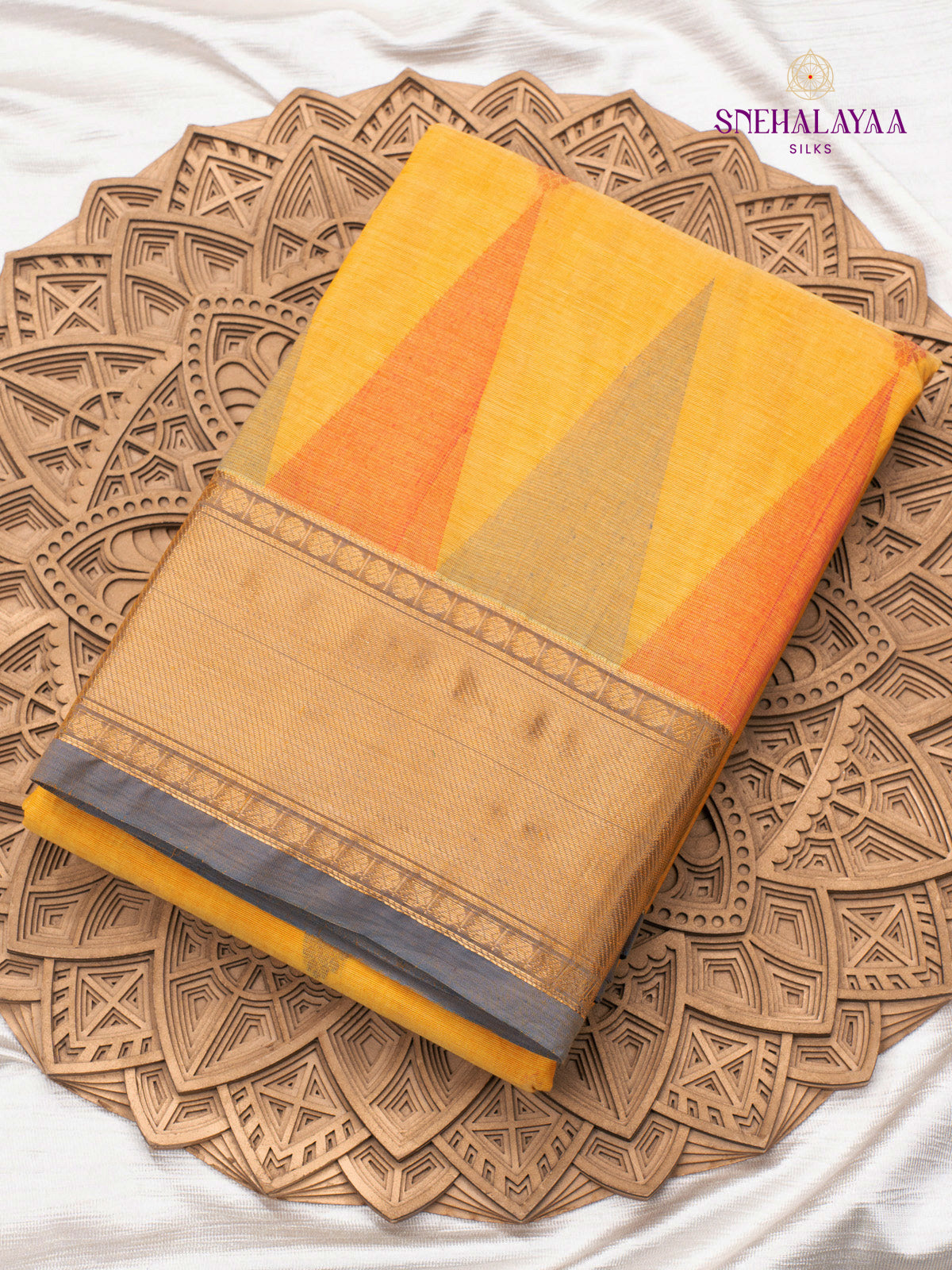 Ivory Yellow Kanchi Cotton Saree