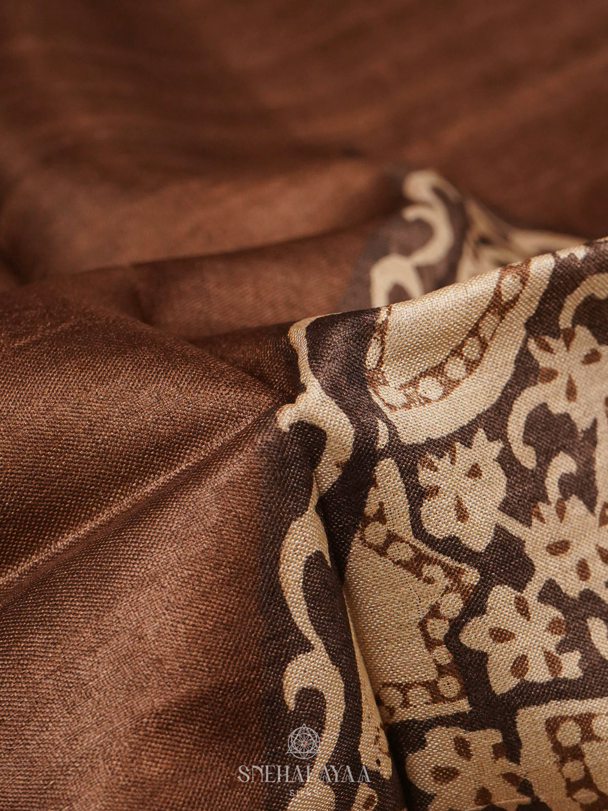 Brown Tussar Saree