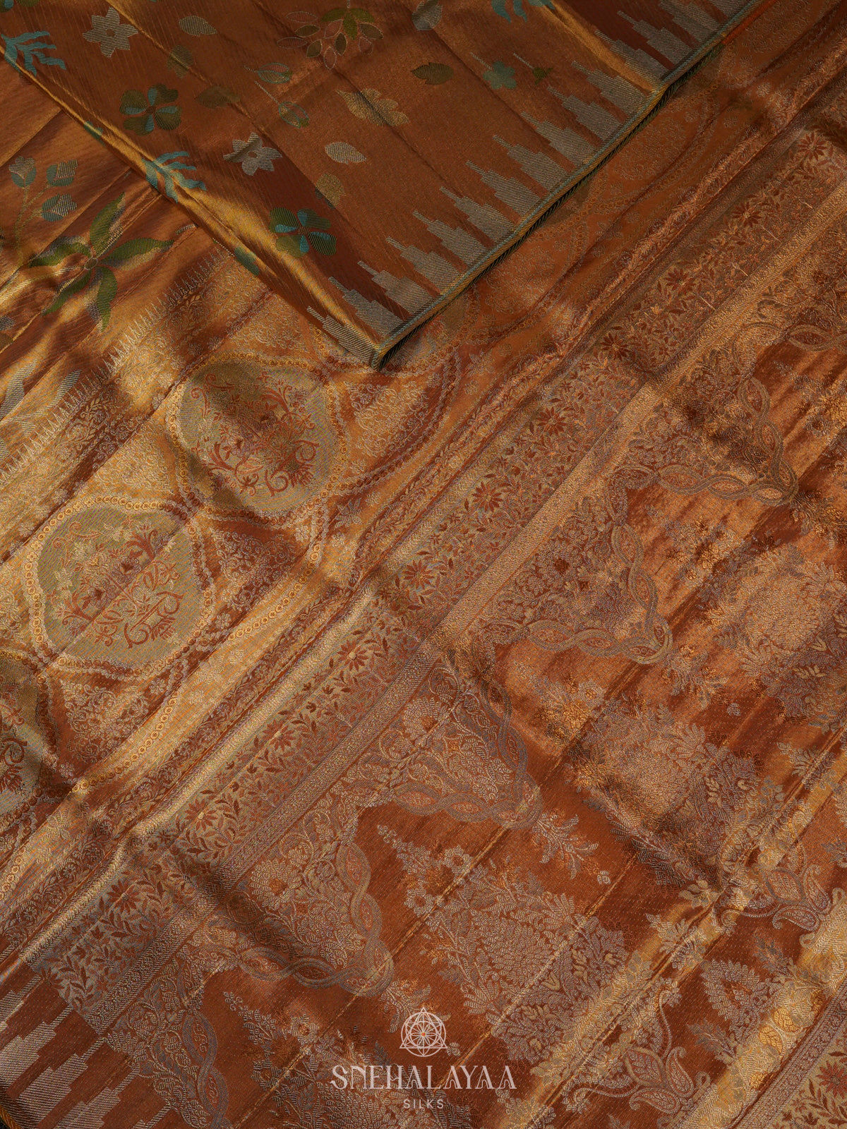 Golden Kanjivaram Silk Saree