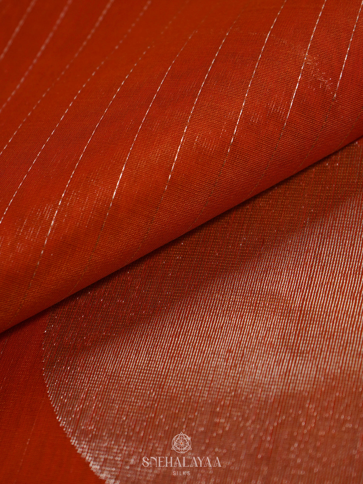 Orange Kora Silk Cotton Saree