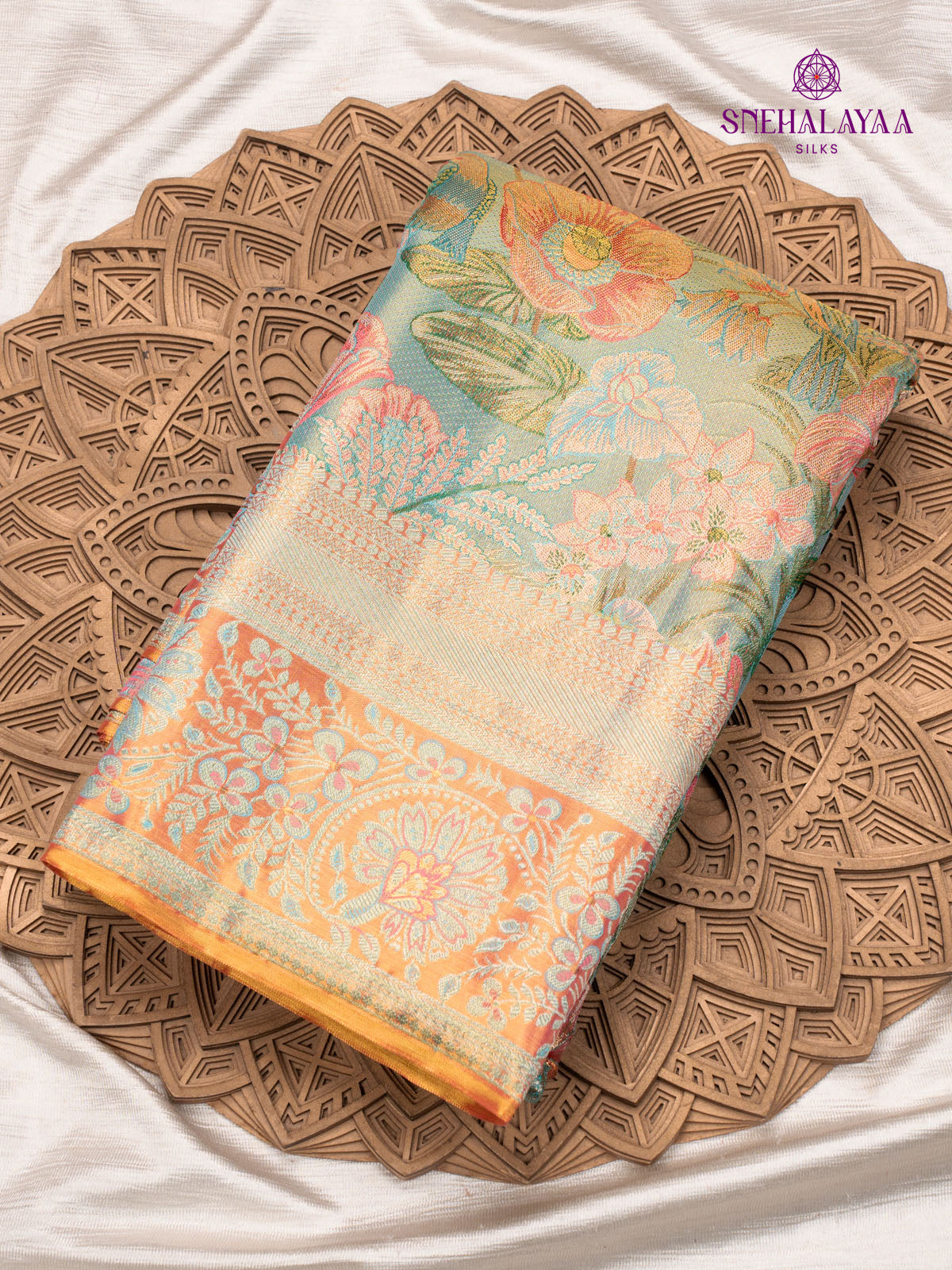 Sandal Tissue Kanjivaram Silk Saree