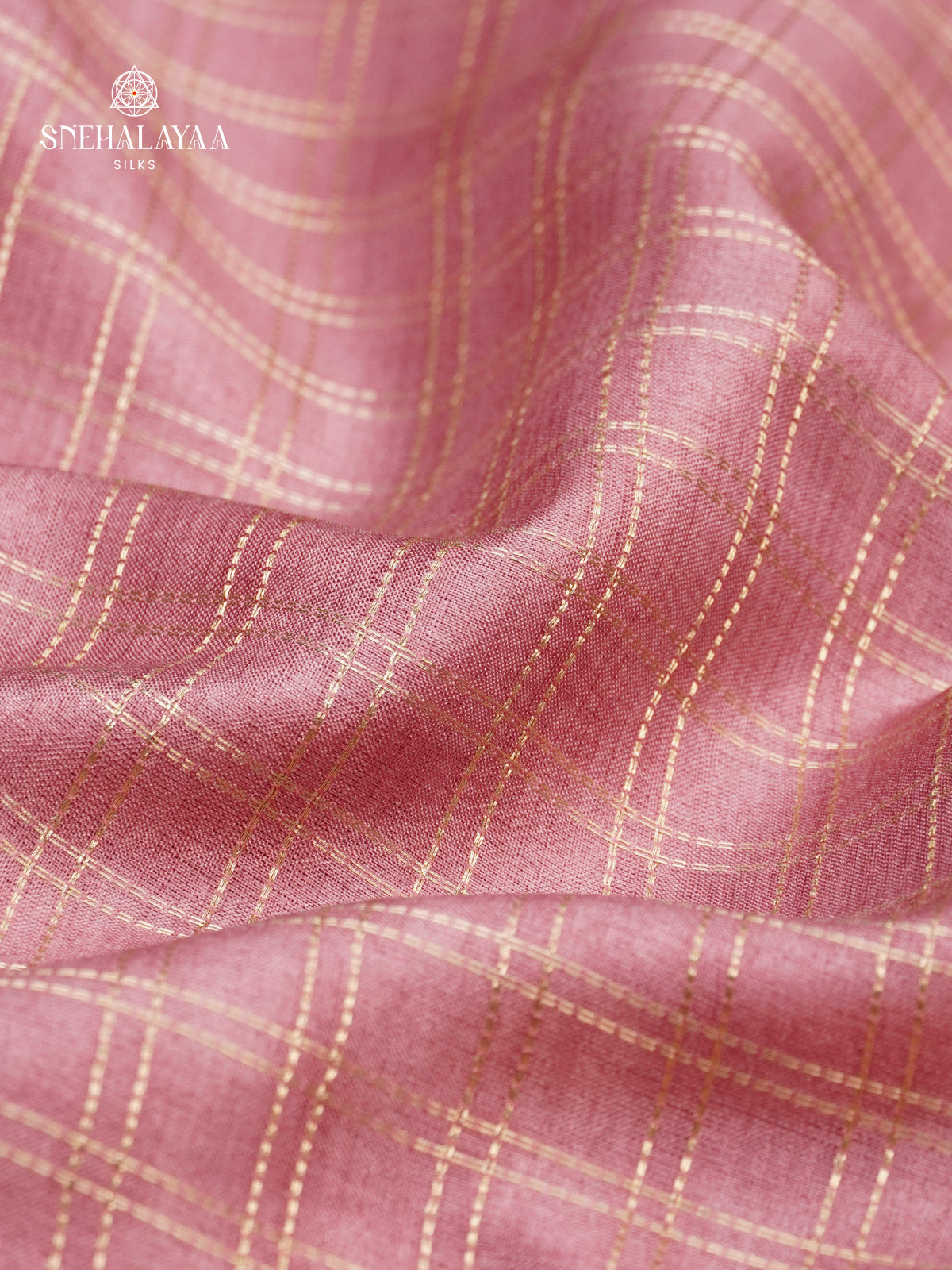 Pastel Pink Munga Tussar Embroidery Saree