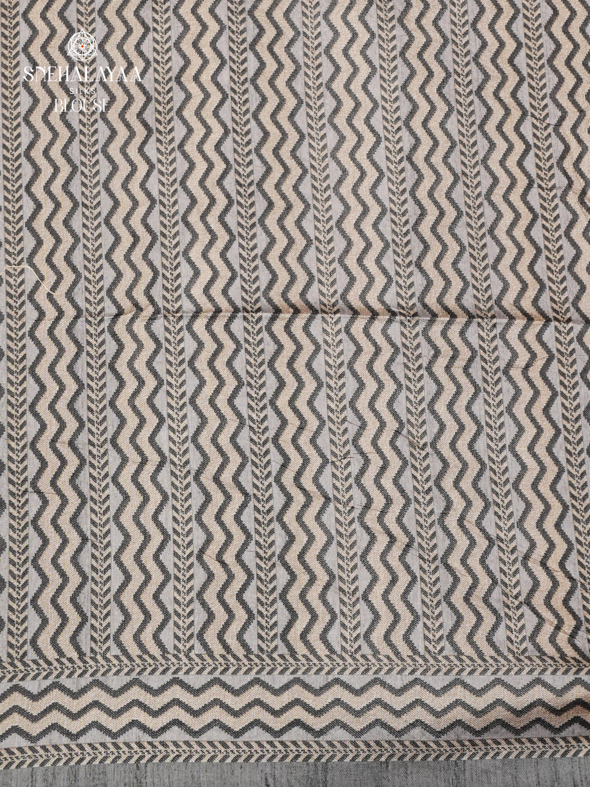 Grey Tussar Embroidery Saree