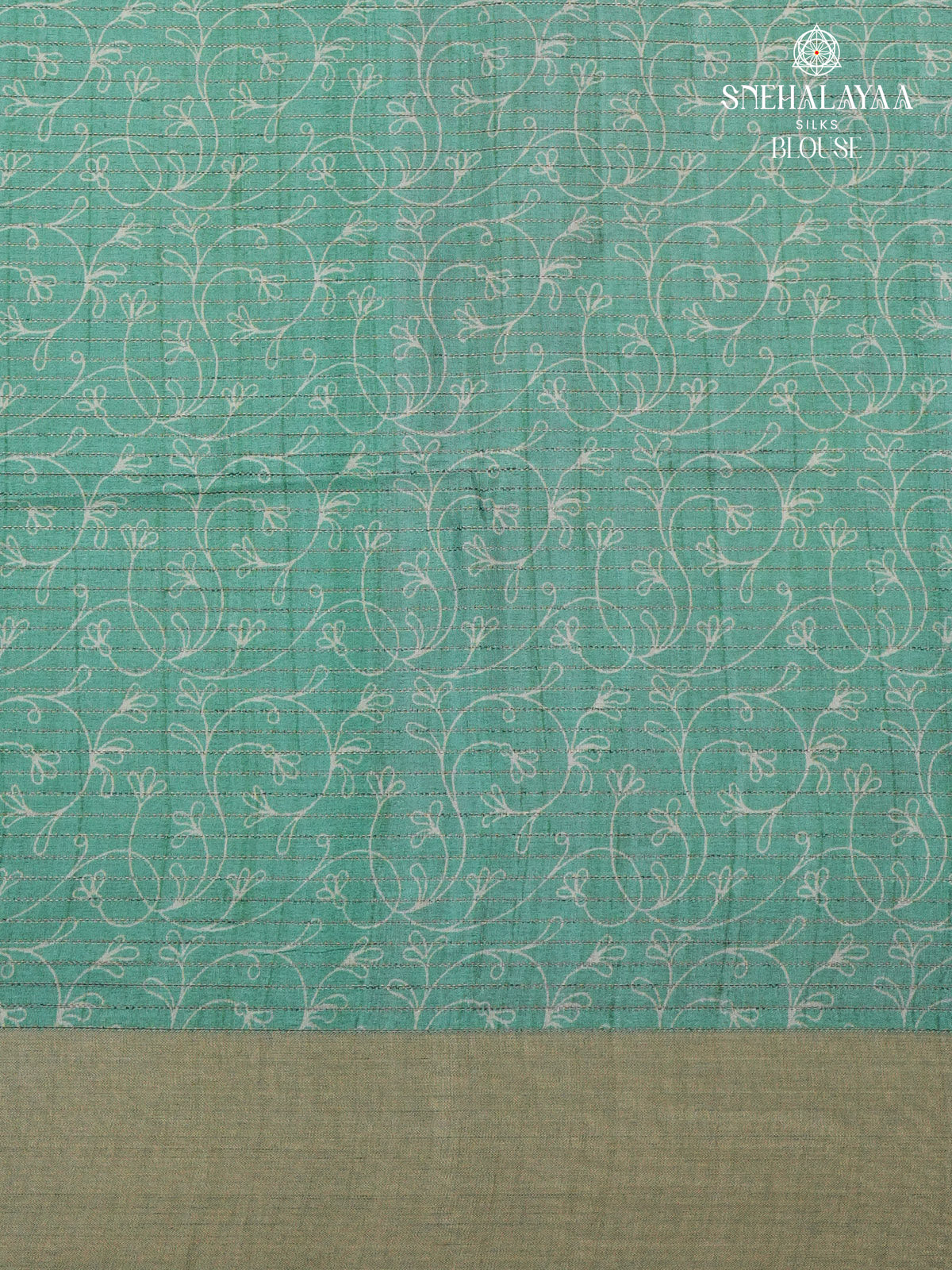 Off White Floral Printed Tussar Saree