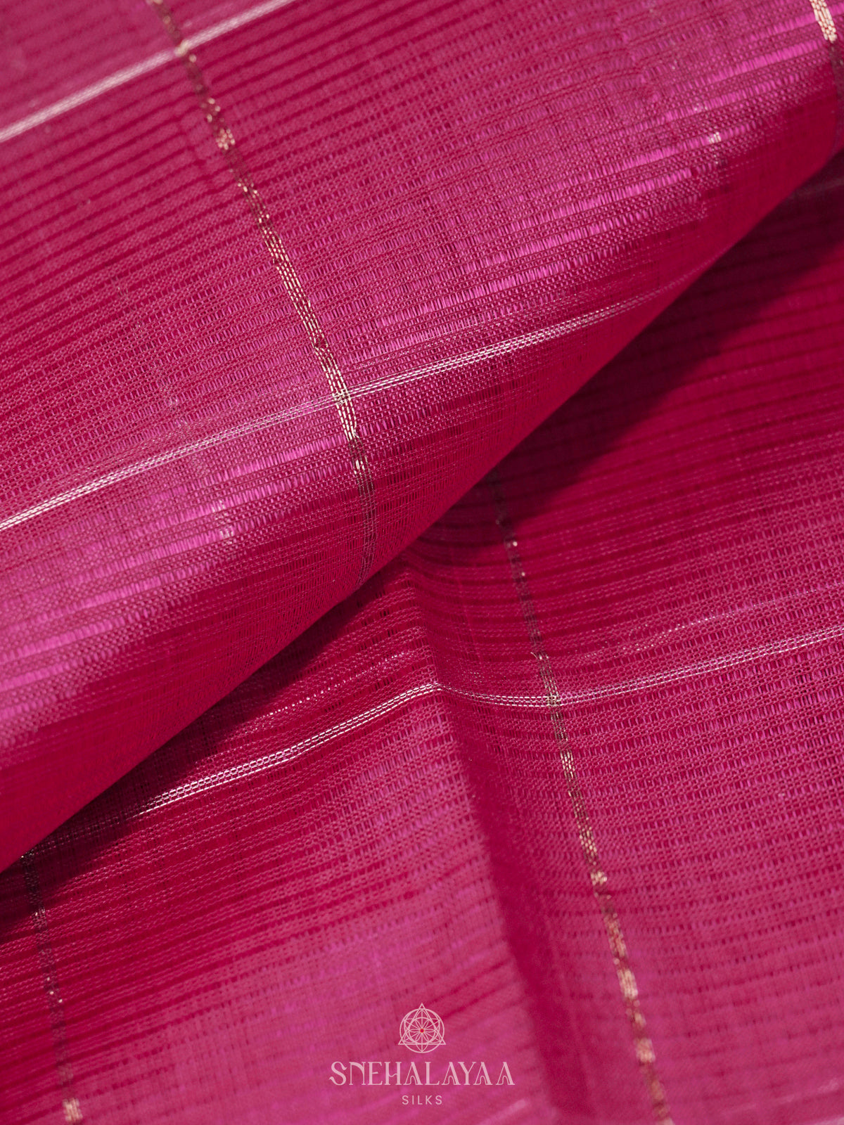 Pink Mangalagiri Silk Cotton Saree with Ikat Border