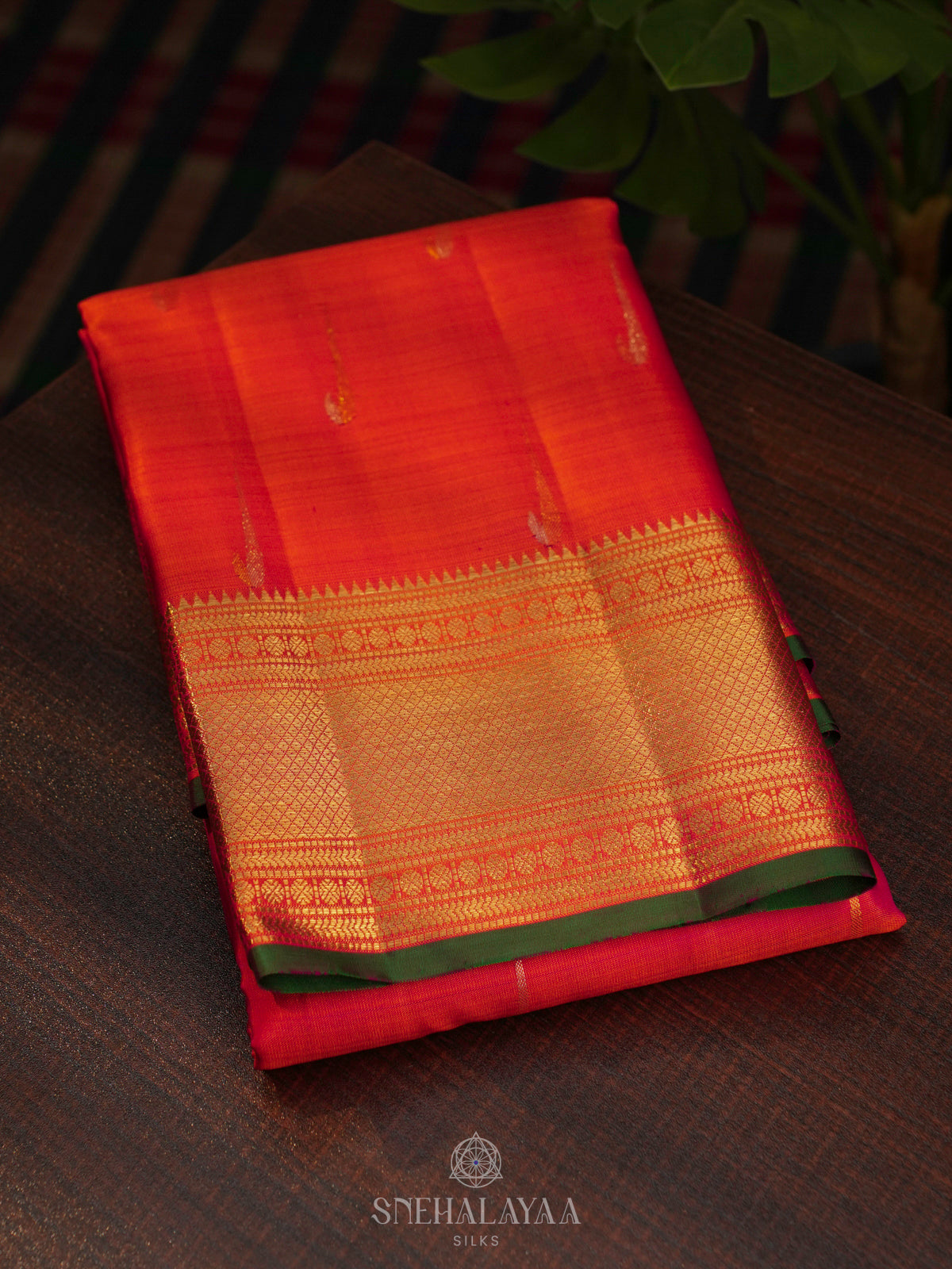 Orange Kanjivaram Silk Saree