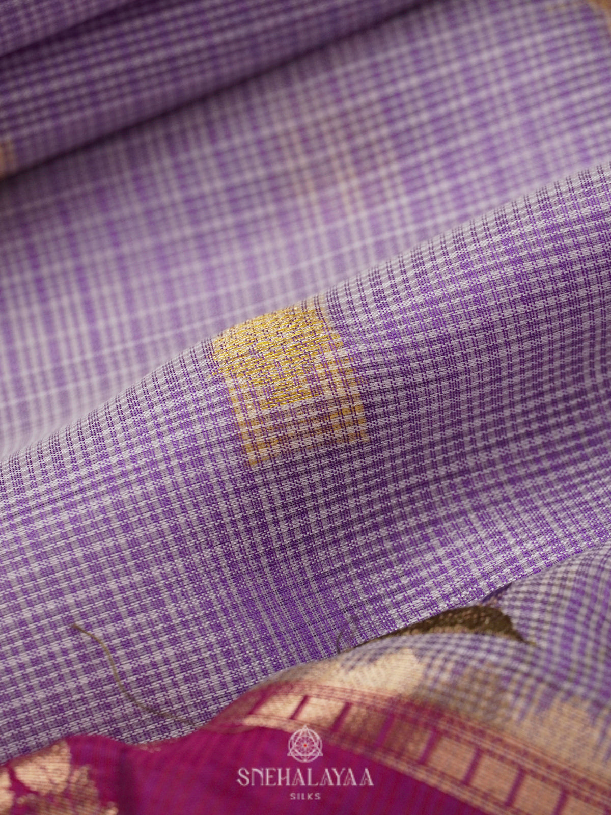 Lavender Kota Embroidery Saree