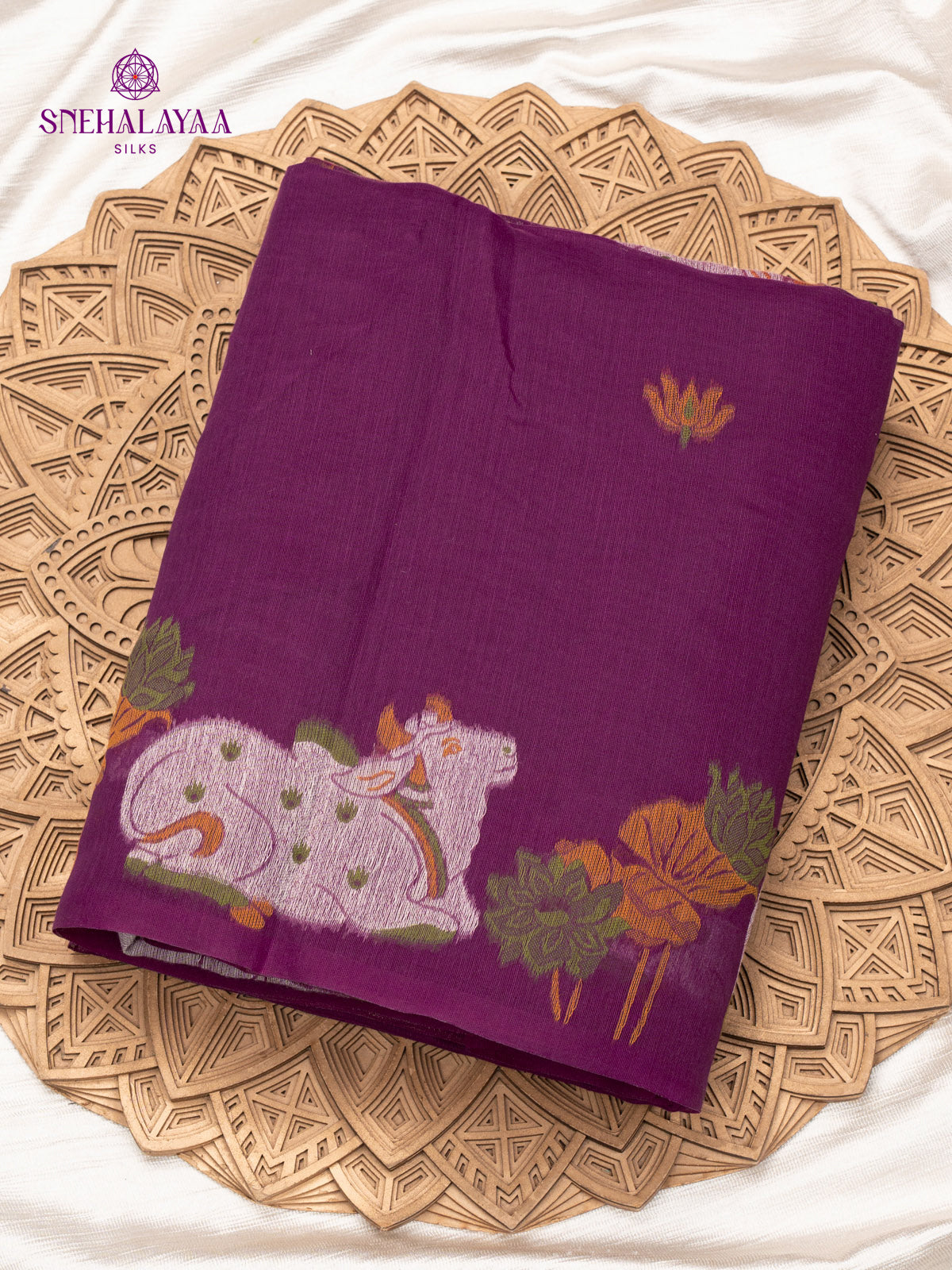 Purple Munga Cotton Saree