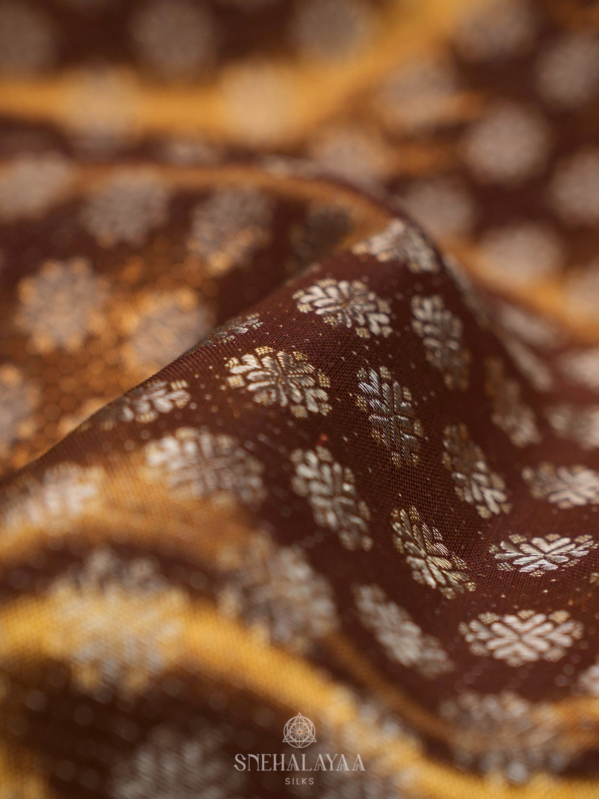 Golden Brown Kanjivaram Silk Saree