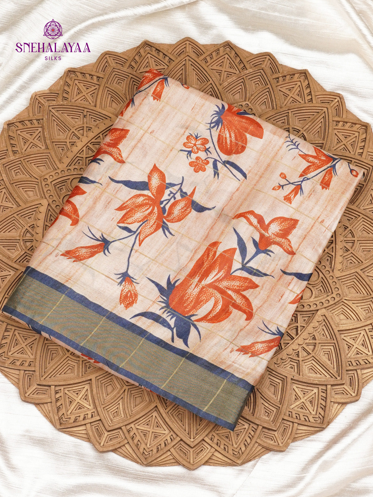 Cream Tussar Saree