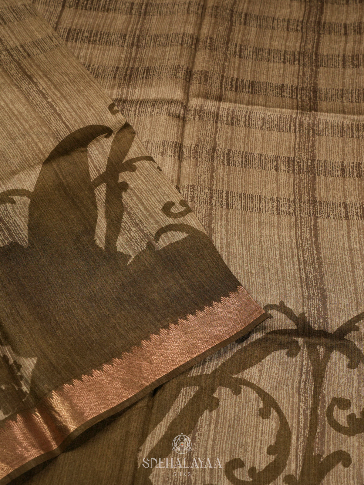 Brown Chanderi Saree
