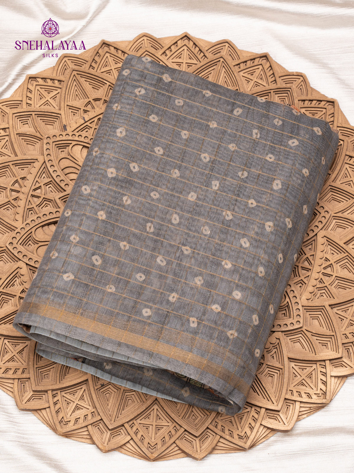 Grey Madhubani Saree