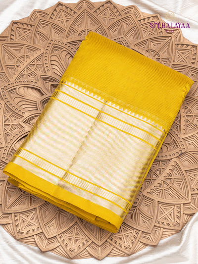 Yellow Mangalagiri Silk Cotton Saree