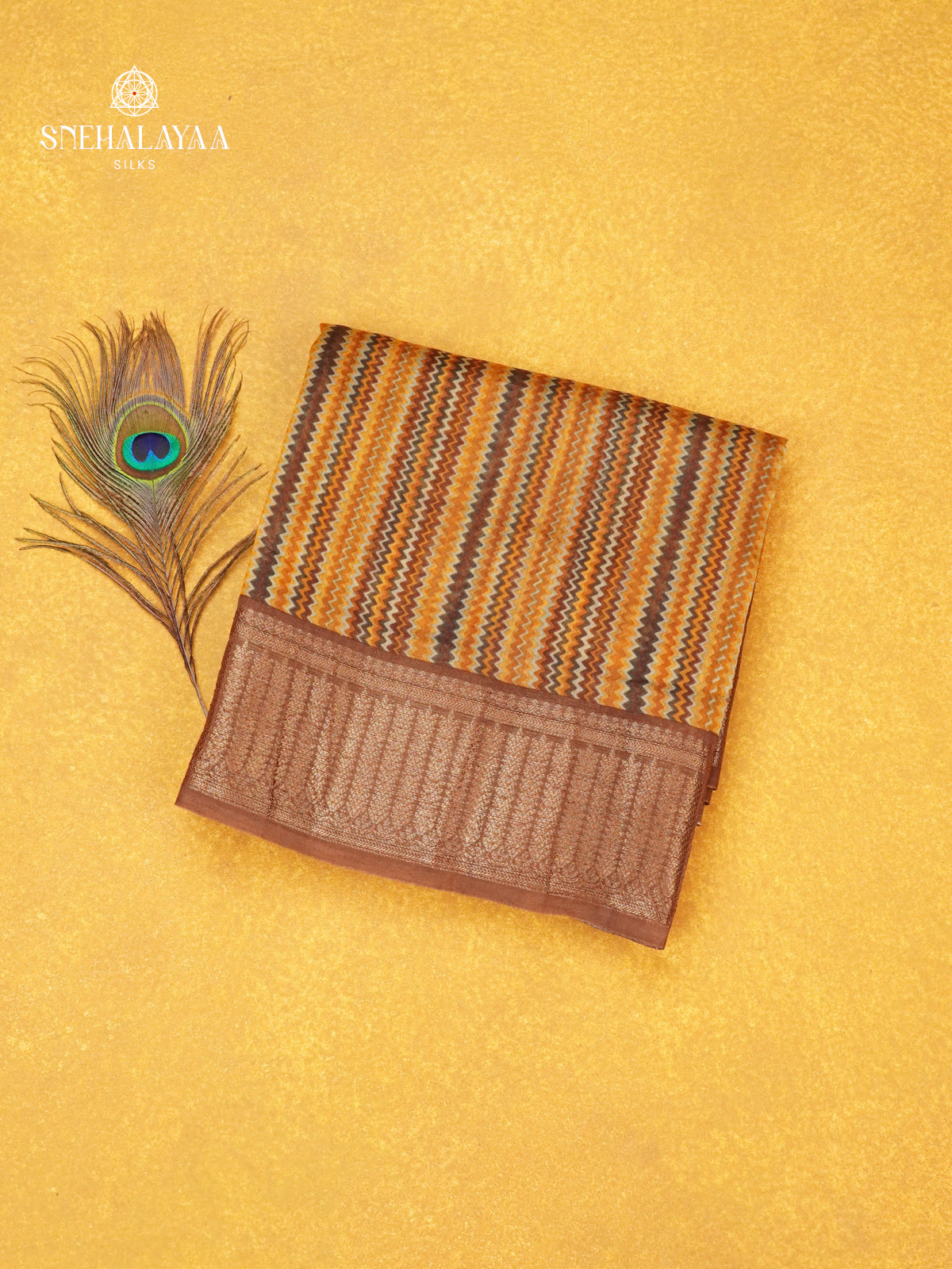 Mustard Yellow Chanderi Saree