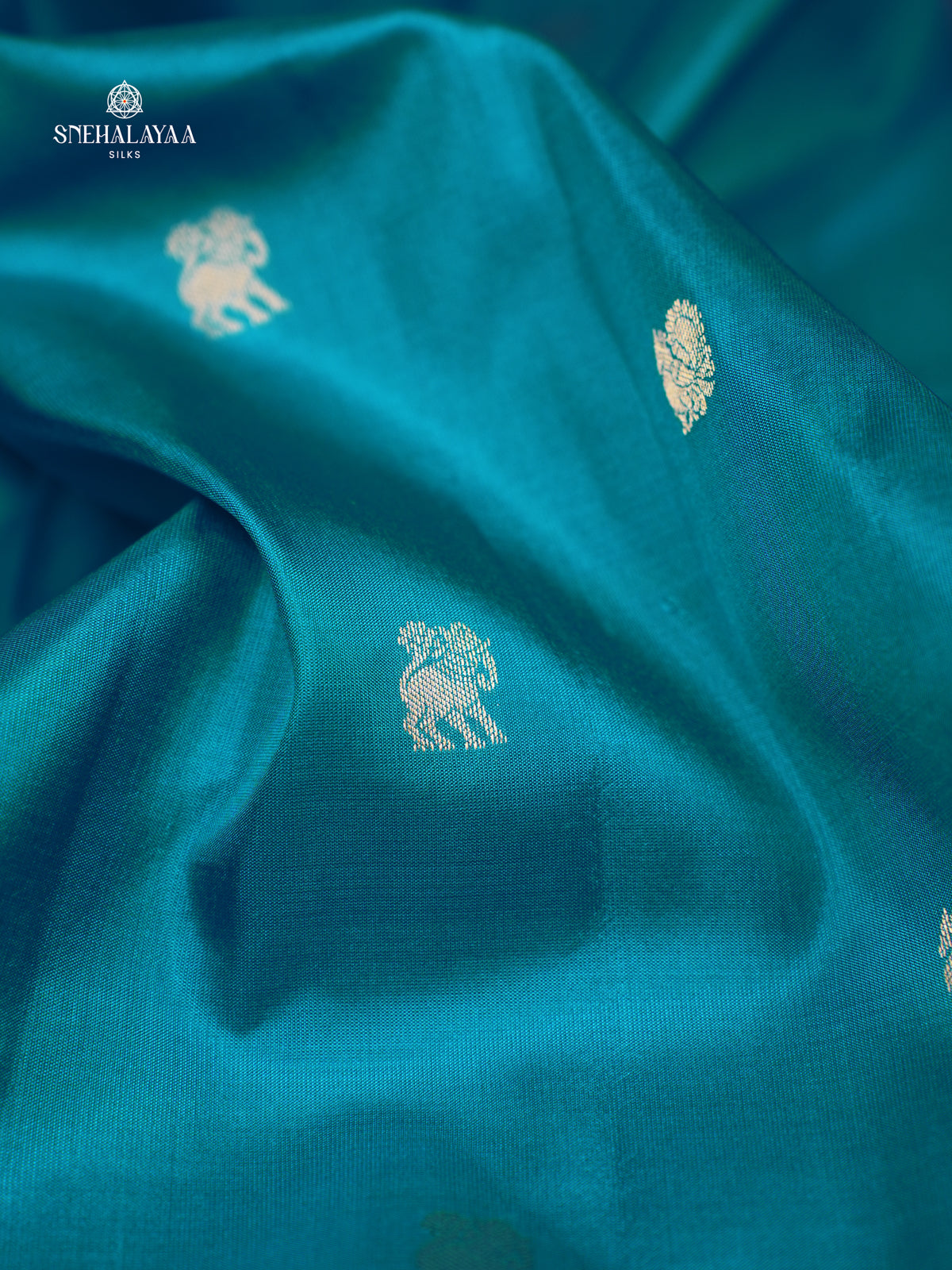 Peacock Blue Kanjivaram Silk Saree