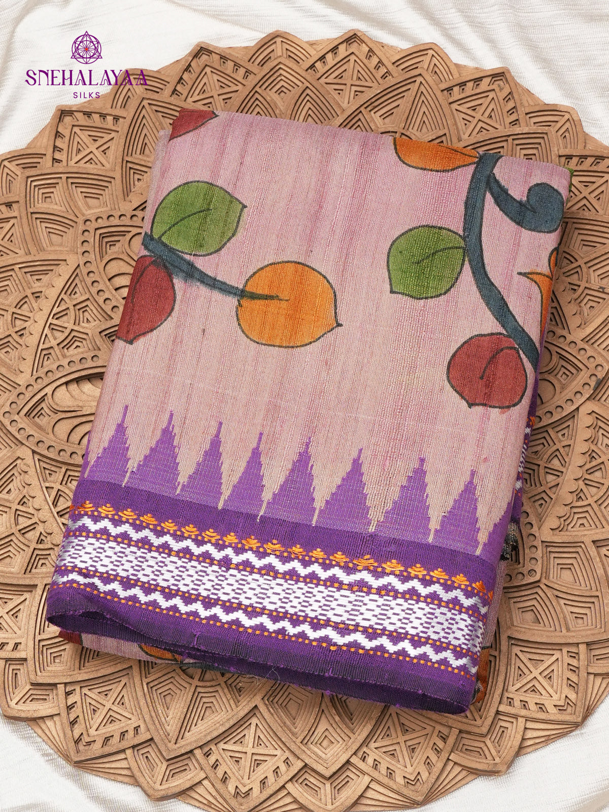 Lavender Tussar Silk saree