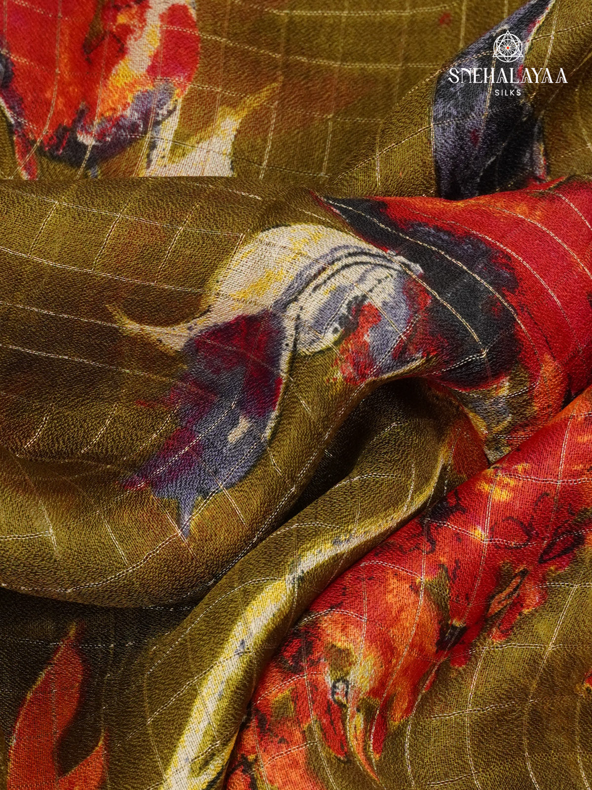 Mehendi Green Dola Silk Saree