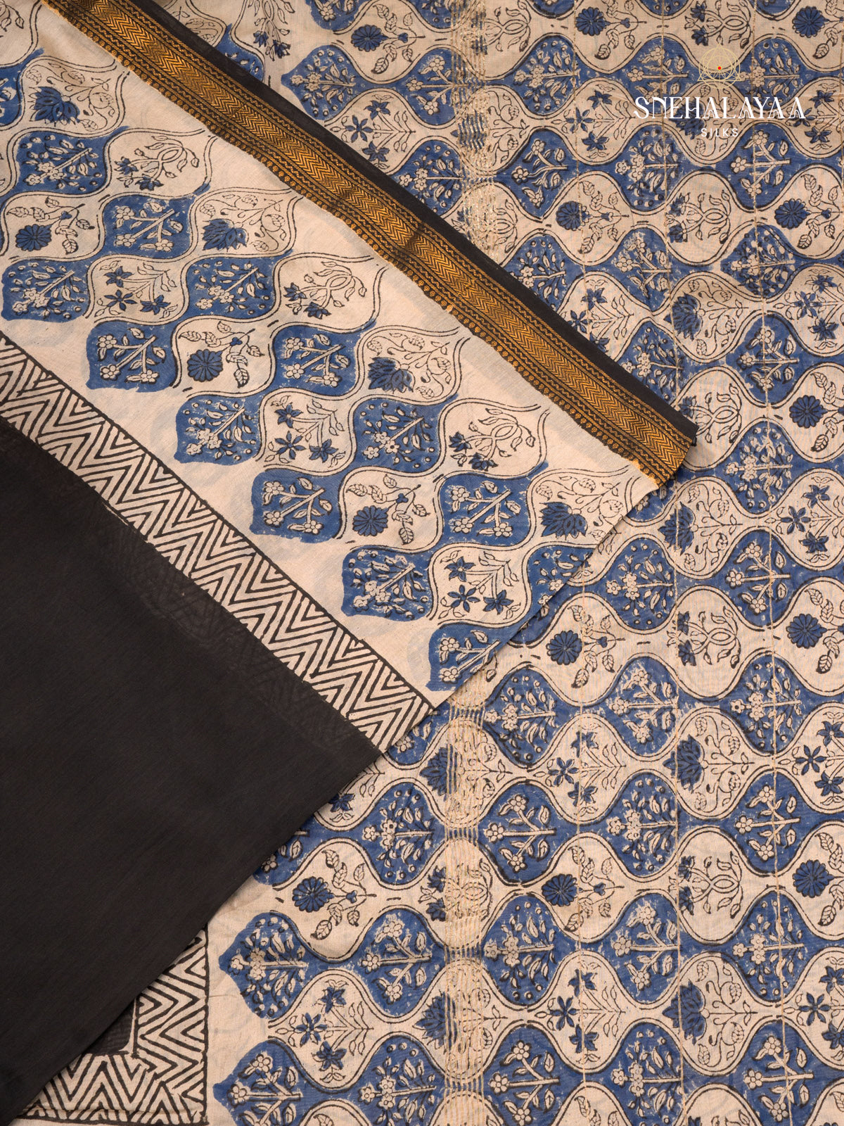 Black Chanderi Saree