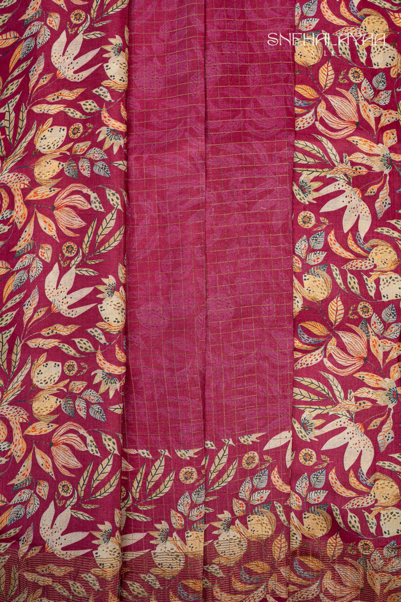 Magenta Purple Tussar Saree