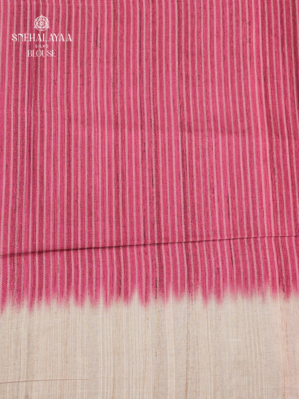 Pink Tussar Embroidery Saree