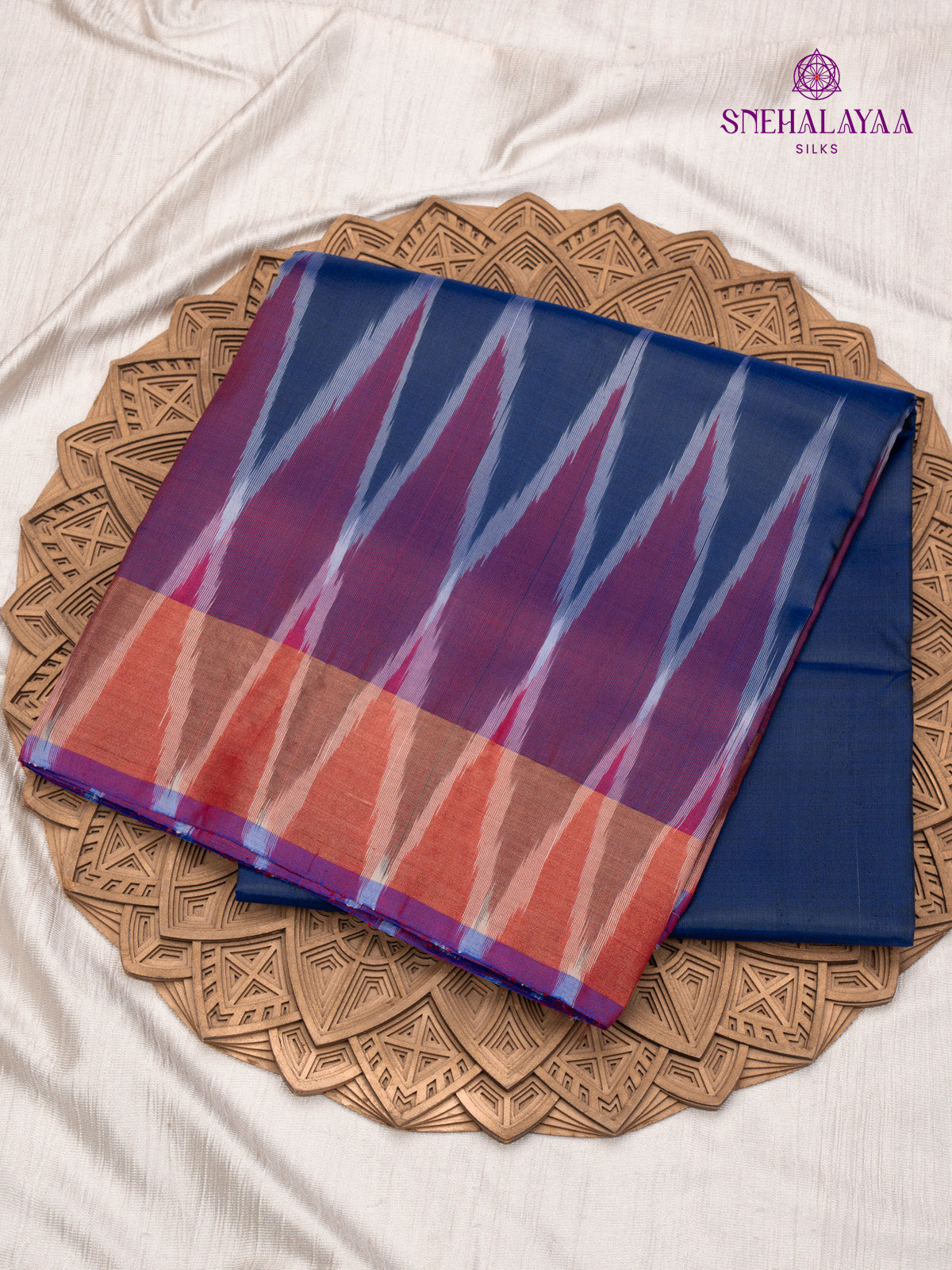 Navy Blue Katan Silk Saree