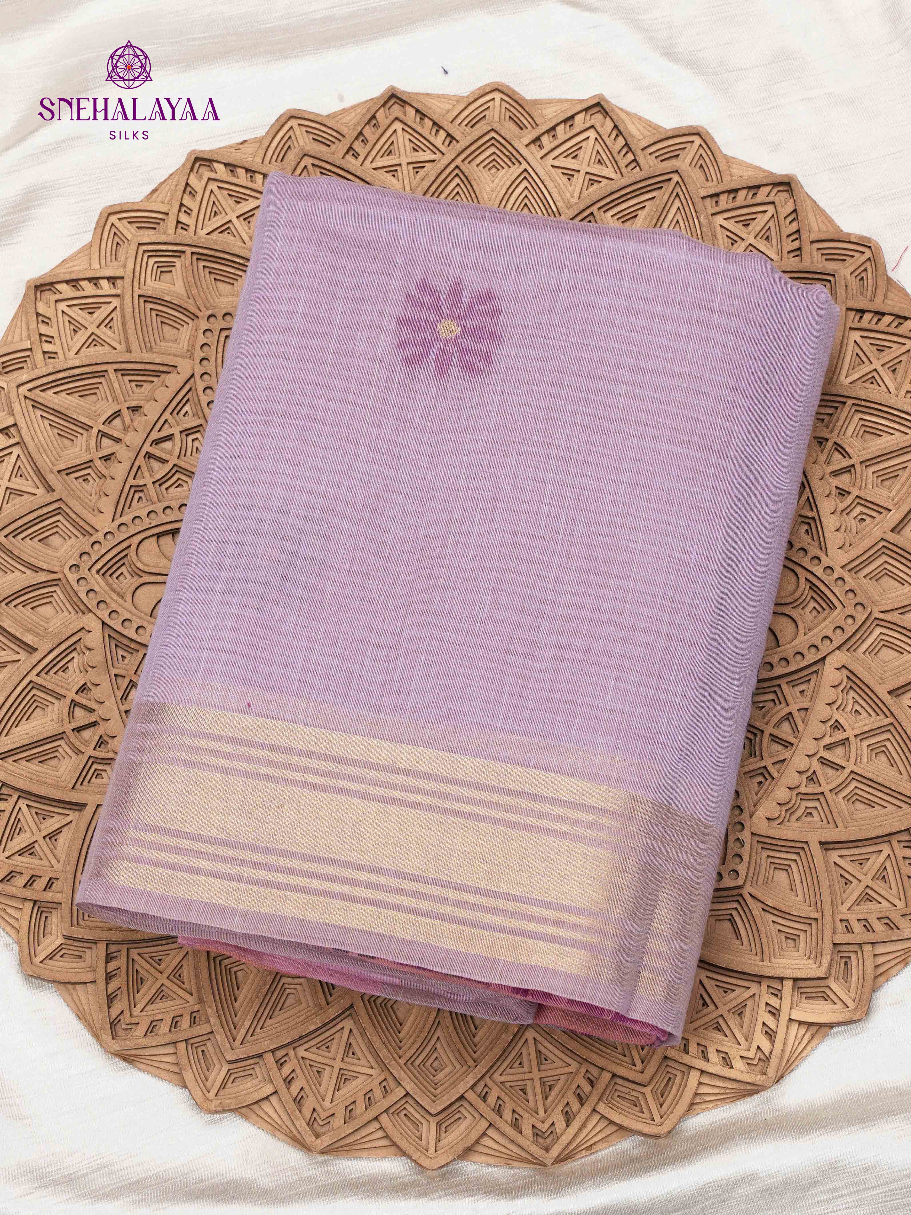 Lavender Munga Cotton Saree