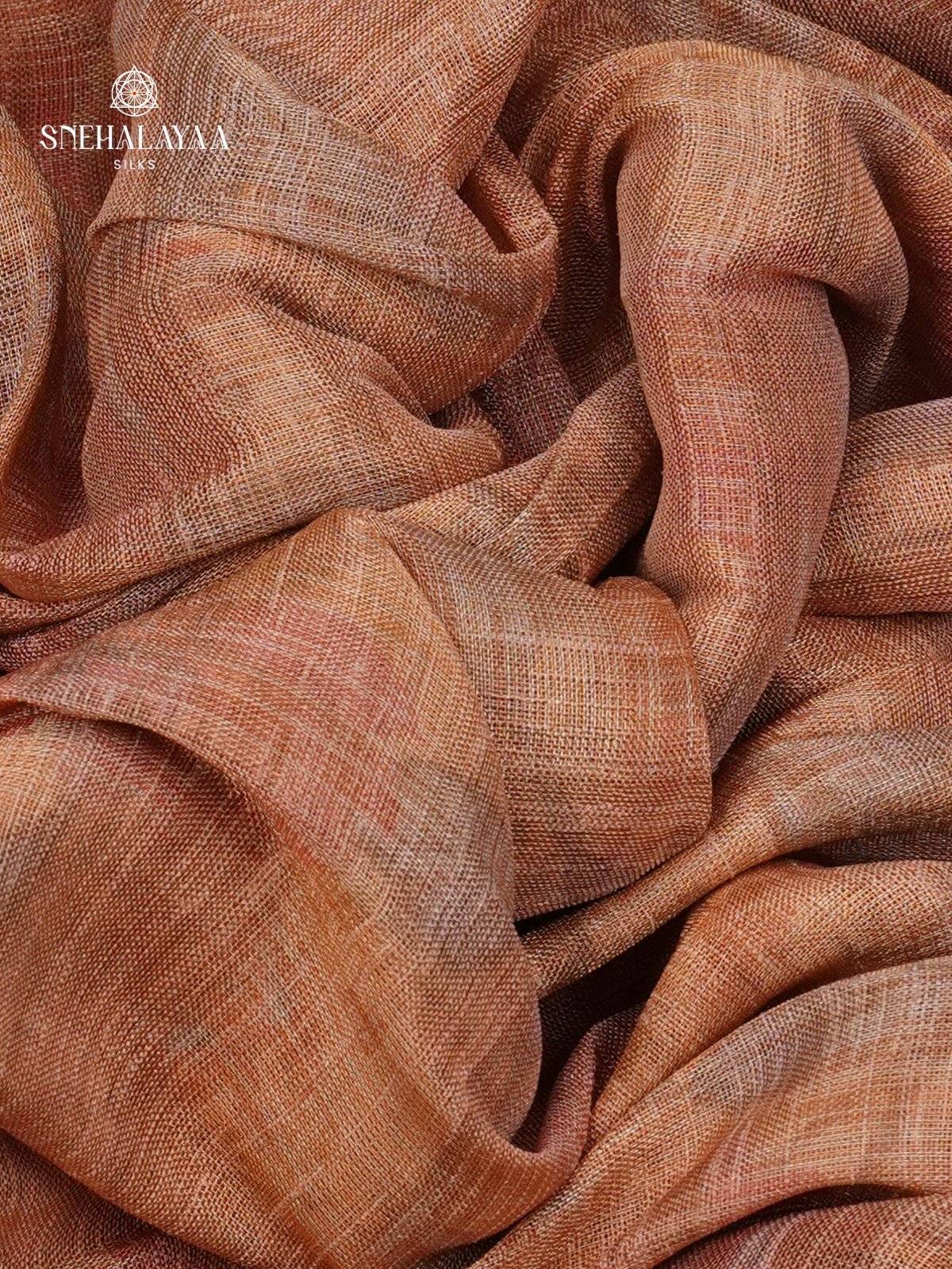 Peach Linen Tissue Saree