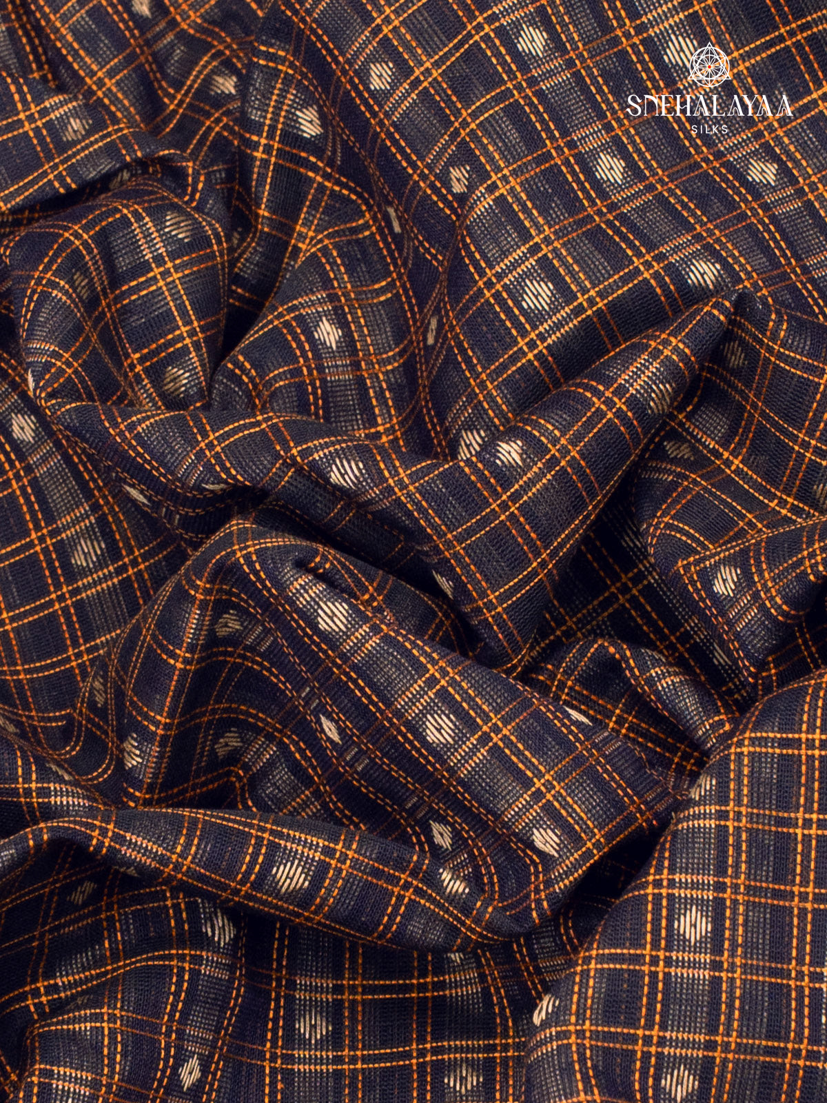 Navy Blue Pure Kanchi Cotton Saree