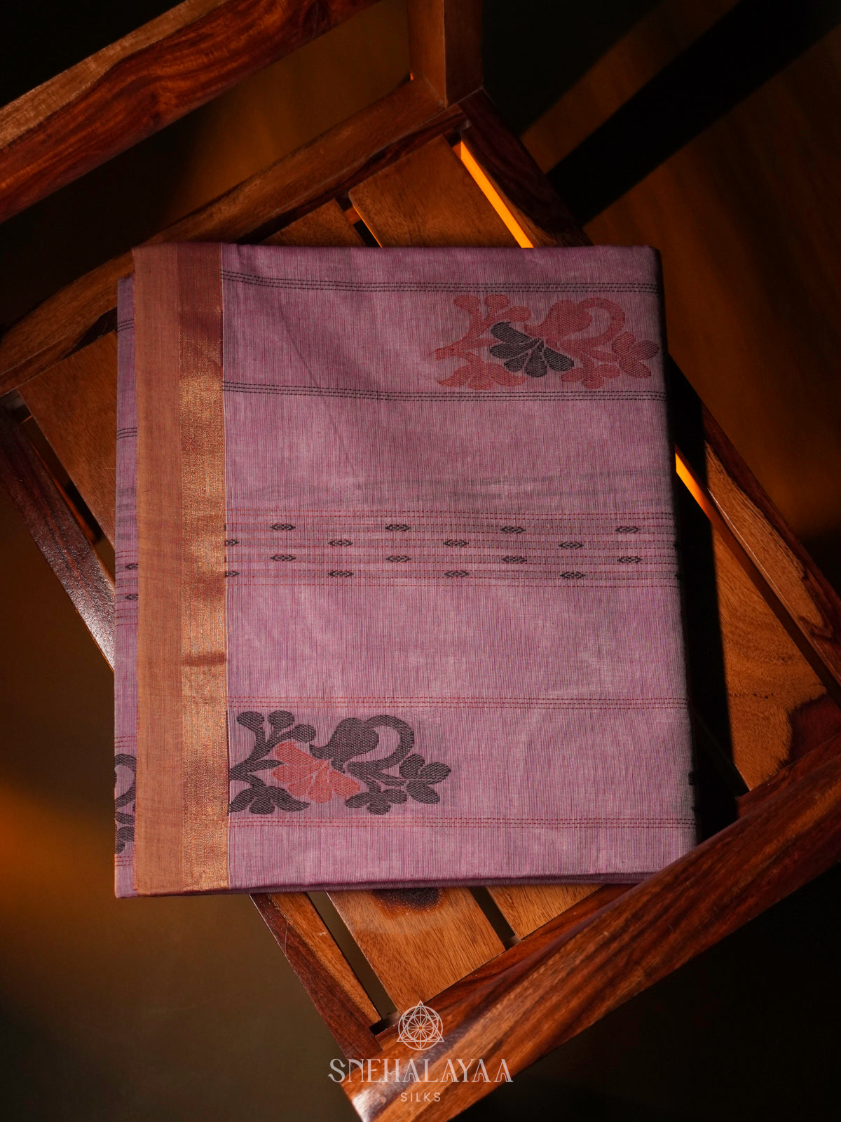 Mauve Handloom Cotton Saree