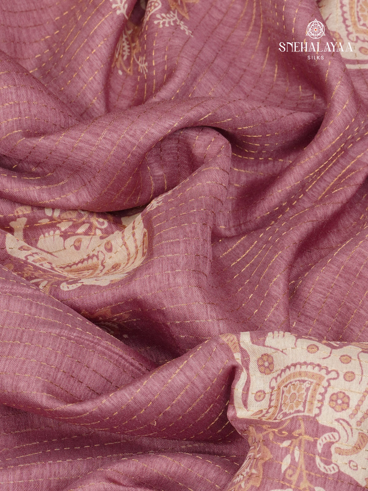 Mauve Pink Dola Silk Saree