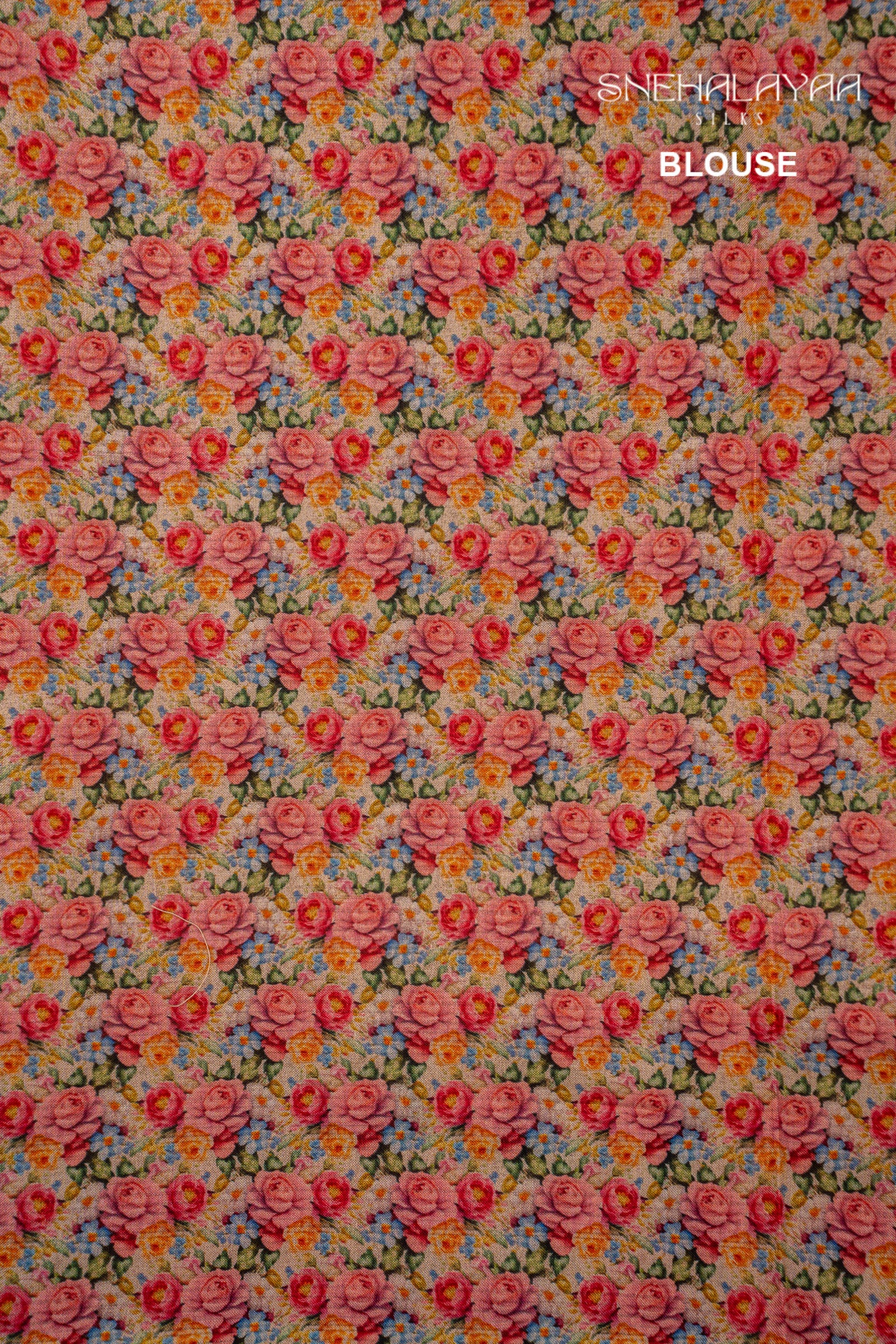 Sandal Tissue Embroidery Saree