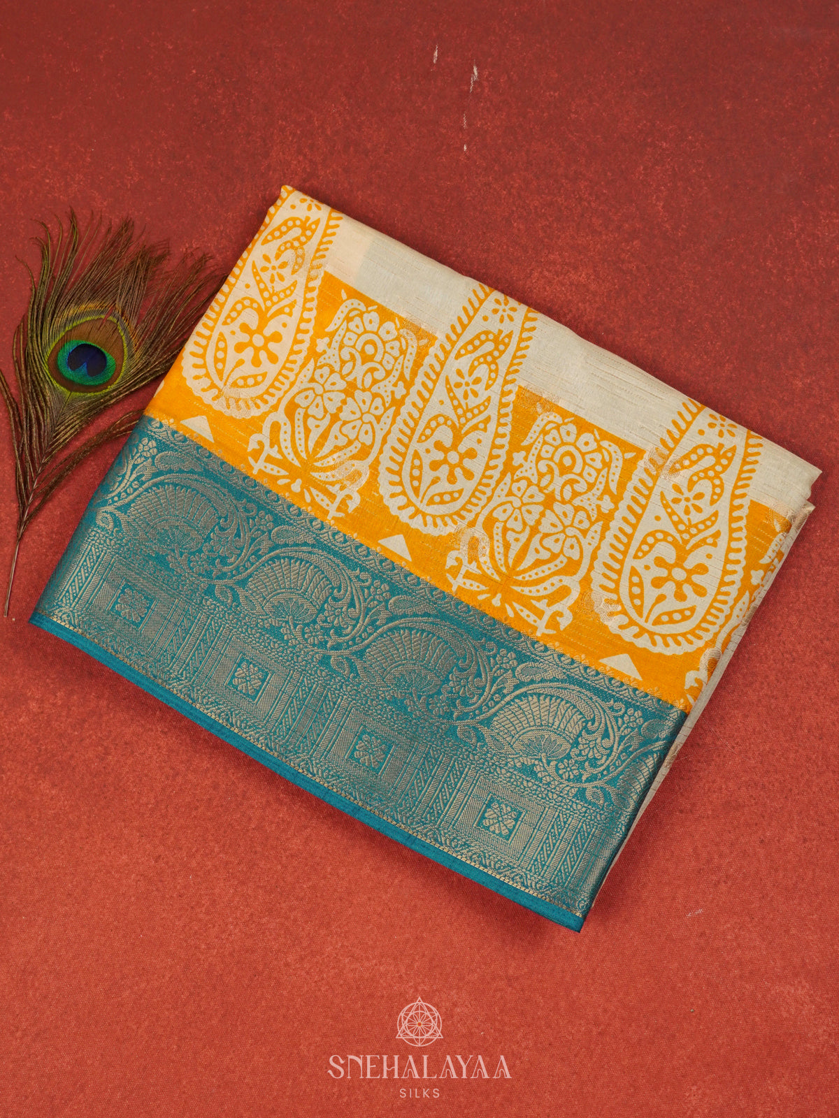 Beige Dola Silk Saree