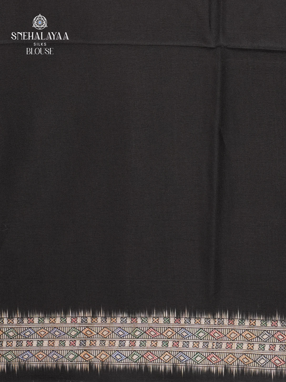 Black Madhubani Printed Saree