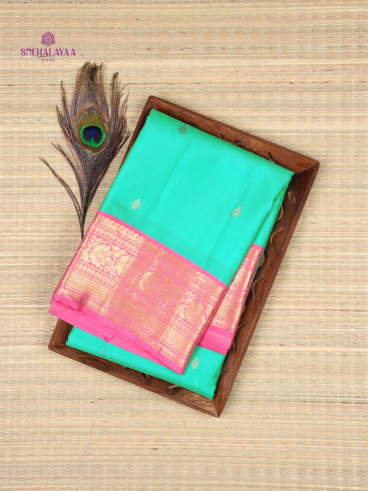 Teal Green Kanjivaram Silk Saree