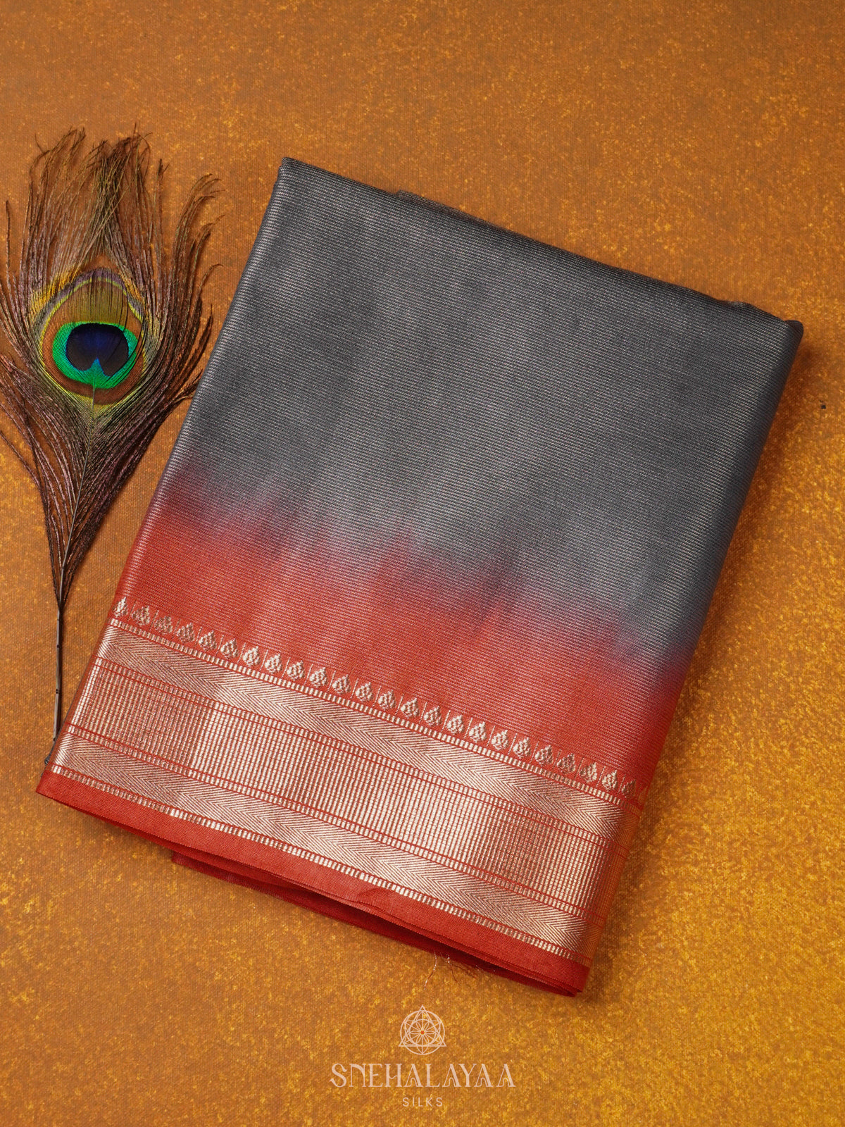 Grey Bamboo Silk Saree