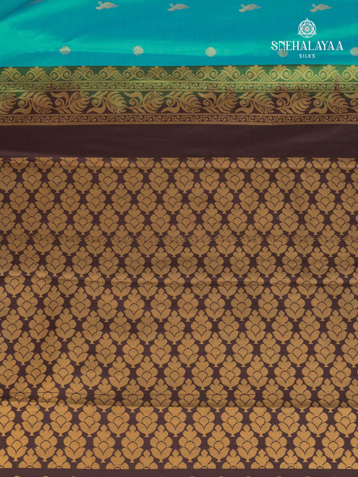 Mint Blue Gadwal Silk Saree