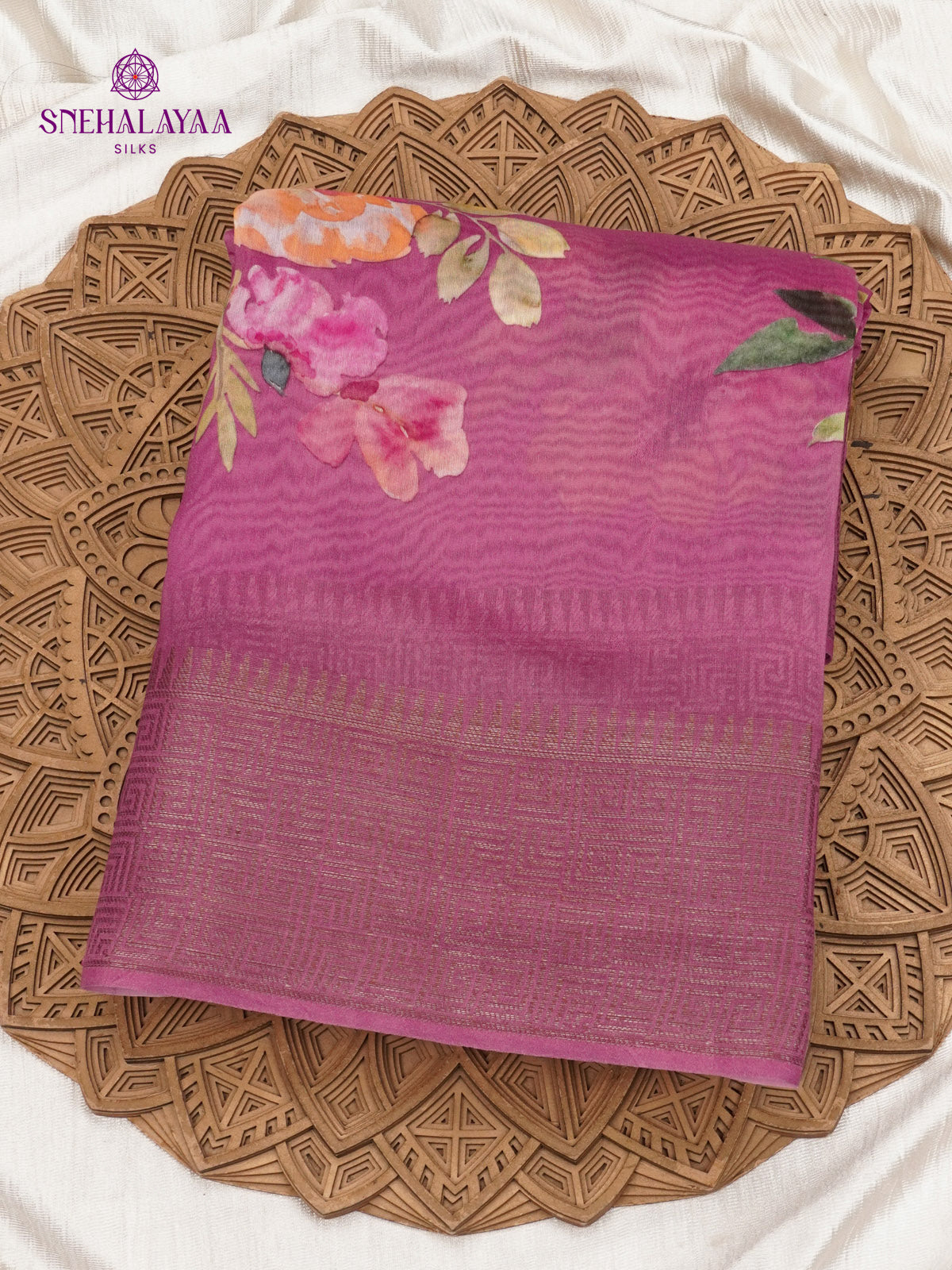 Magenta Chanderi Saree
